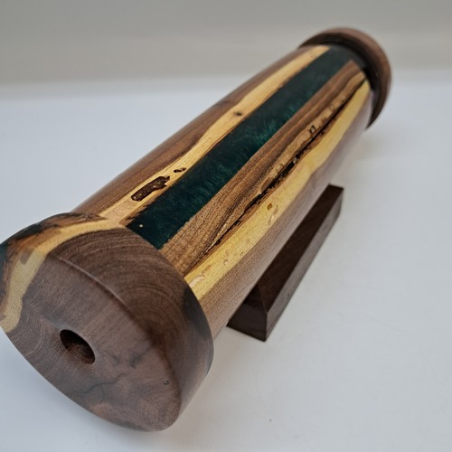 SC-128 Kaleidoscope, Exotic Hardwood, Mesquite and Teal Resin $178 at Hunter Wolff Gallery